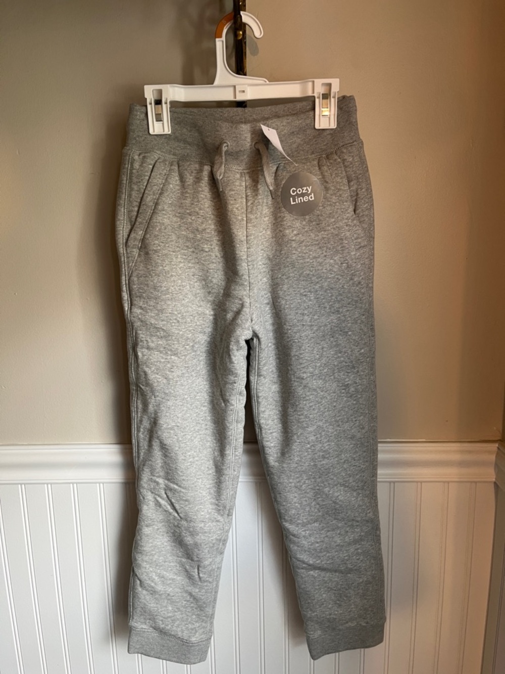 Gap Kids Boys NWT Cozy Lined Joggers - Heather Grey - Medium (8)